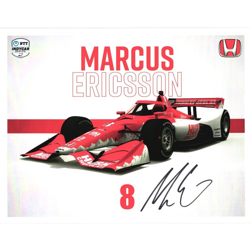 Marcus Ericsson Huski Chocolate Signed Honda IndyCar Hero Card 7x9
